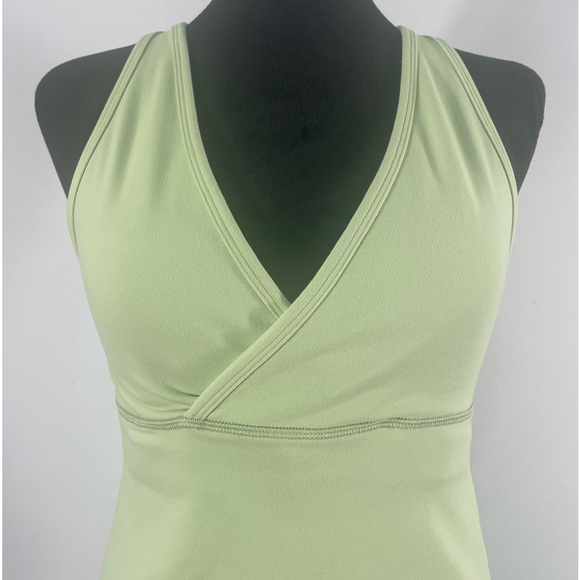 LULULEMON Green, Mint, Deep V Neck, Racetrack Tank, Built in Bra,Size Small - Picture 2 of 10